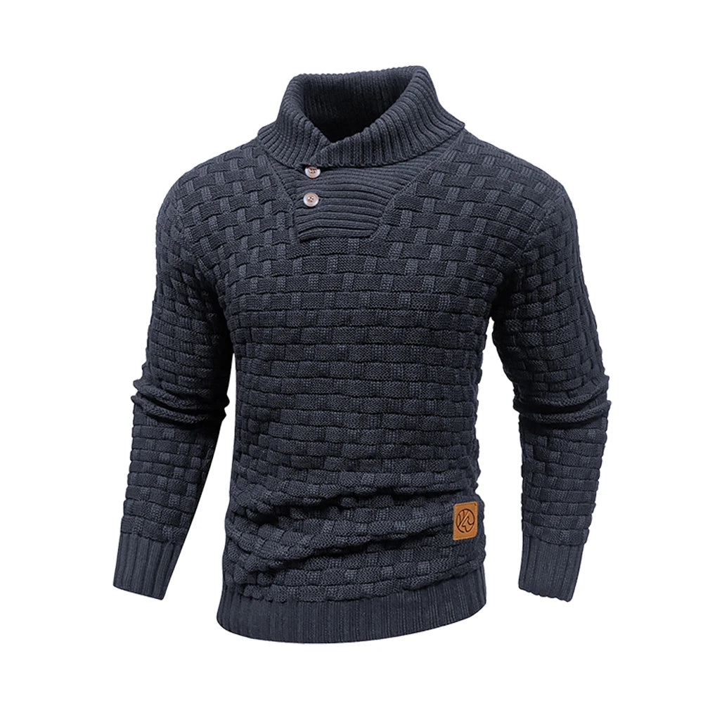 Men's Crew Neck Knit Sweater – Warm Ribbed Pullover for Fall & Winter