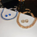Luxury Crystal and Necklace Earrings