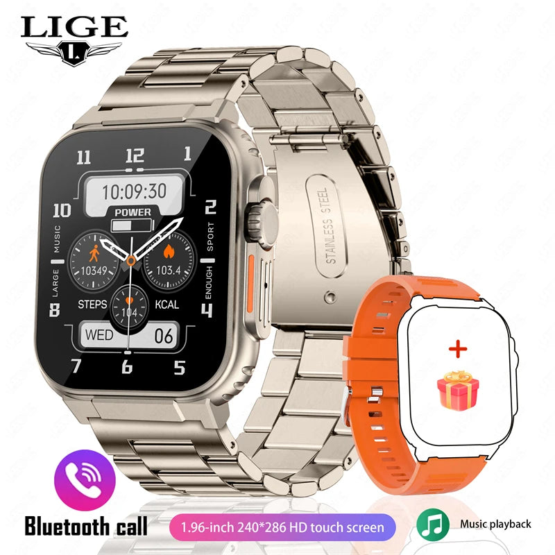LIGE A70 Smartwatch — 600mAh Battery, Bluetooth Calling & Health Tracking