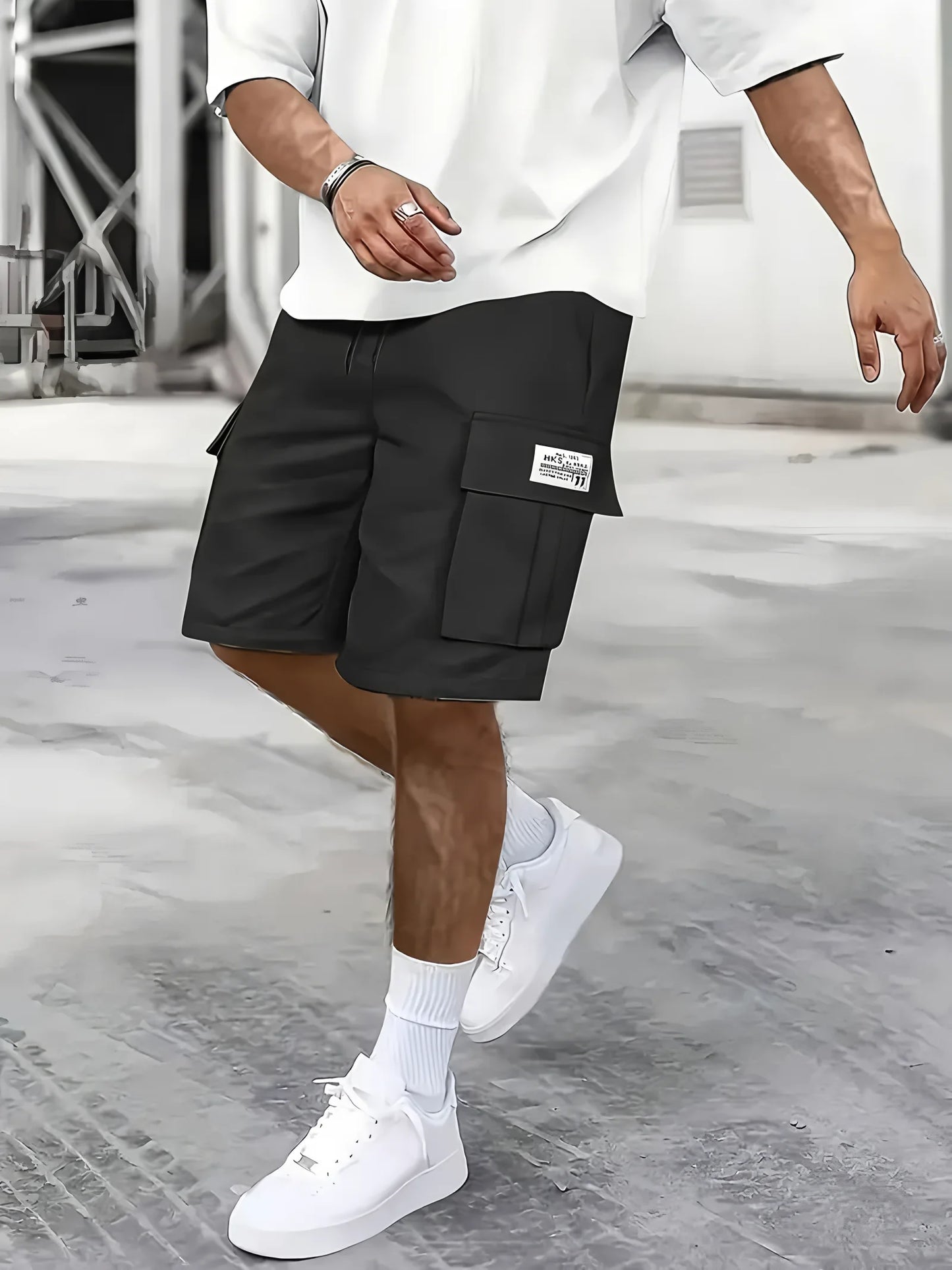 Men's Casual Shorts – Elastic Waist, Multi-Pocket, Lightweight