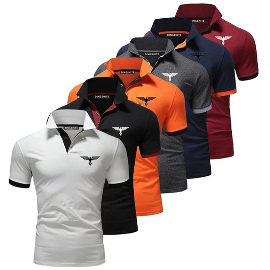 Collection of King branded polo shirts in various colors on a White background