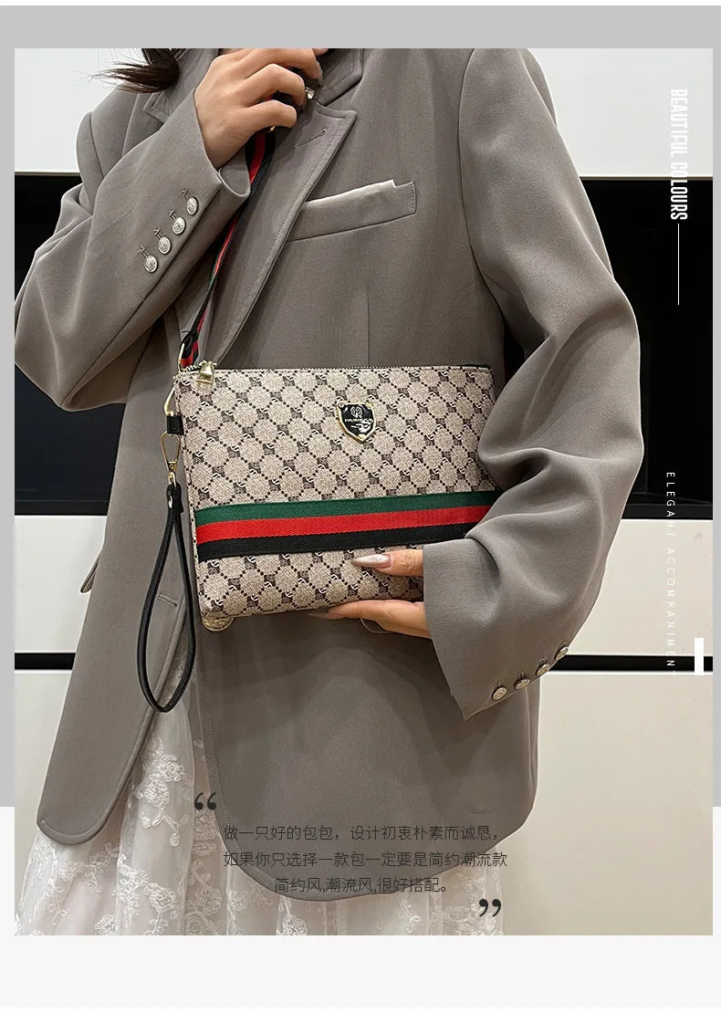 Envelope Clutch Crossbody Bag — PU Leather Shoulder Bag for Men & Women