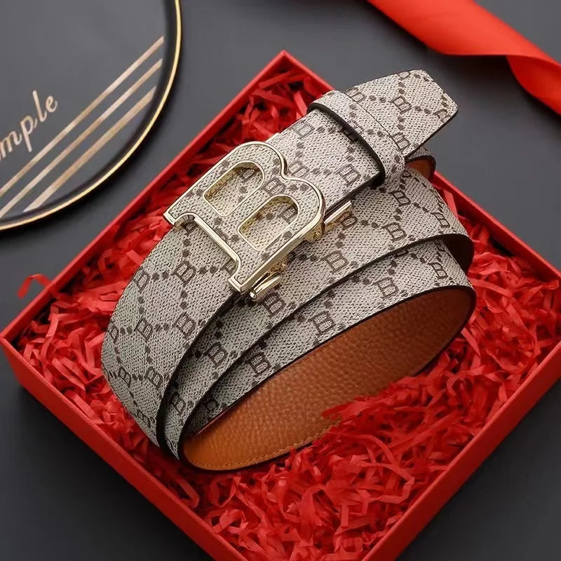 Men's Leather Belt – Alloy Buckle | Gun / Silver / Gold