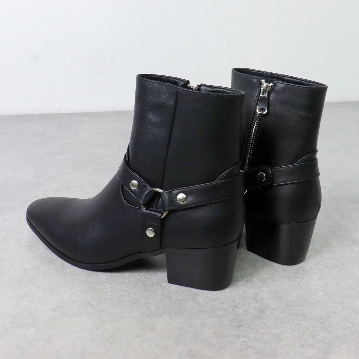 Chain Detail Western Ankle Boots | Men's Cowboy Riding Shoes