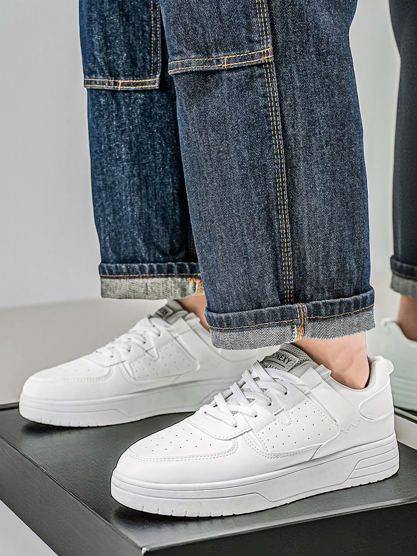 Men's Fashionable Casual Sports Shoes – Artificial Leather Everyday Sneakers