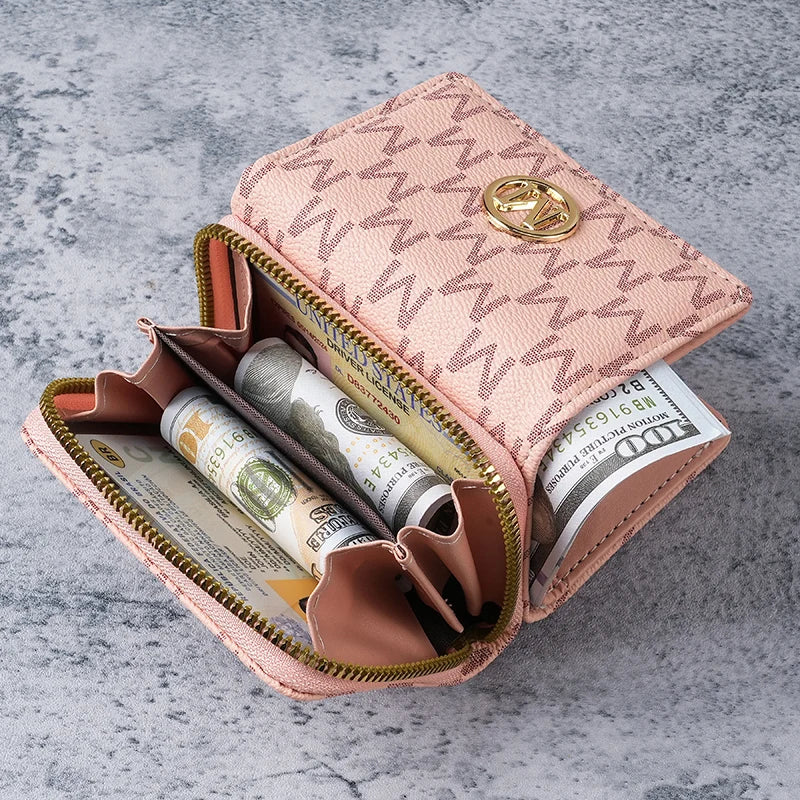 Women's Short PU Leather Wallet – Multi-Card Slot Coin Purse