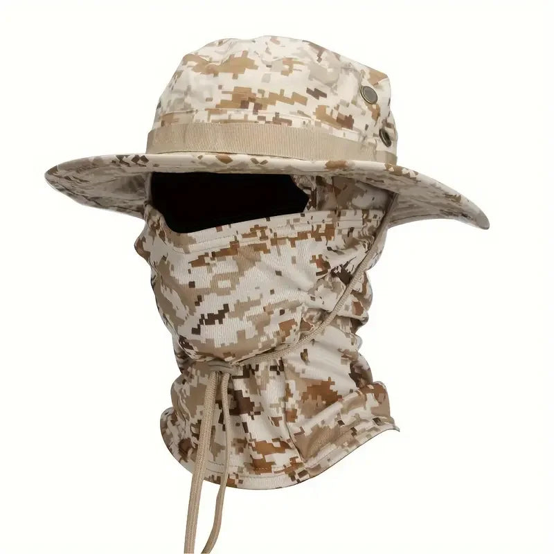 Camouflage Boonie Bucket Hat – Foldable Wide Brim Outdoor Sun Hat