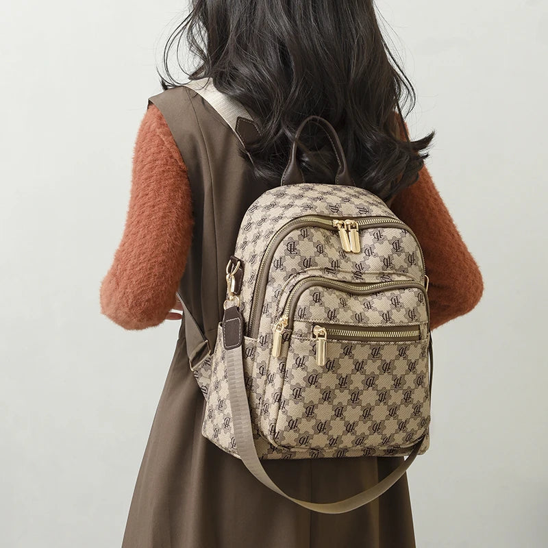 Women's PU Leather Backpack — Stylish Designer Shoulder Bag