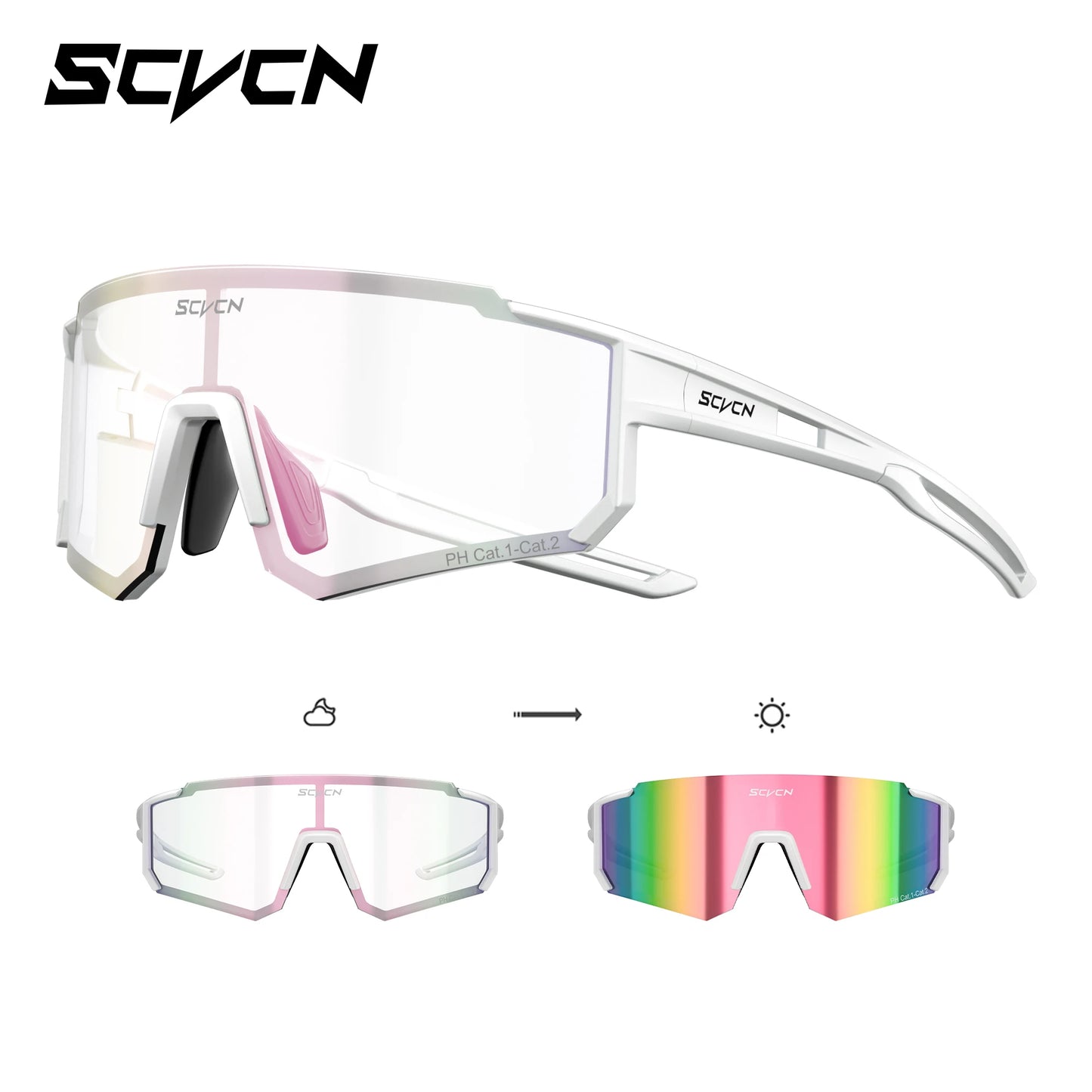 Photochromic Cycling Sunglasses – UV400 Windproof Sports Goggles