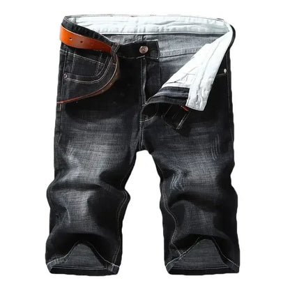Men's Stretch Denim Shorts Casual Straight Fit