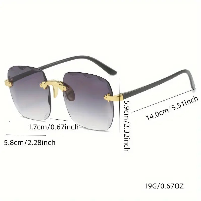 Women's Square Rimless Sunglasses Set – 3 Pack UV400 Protection