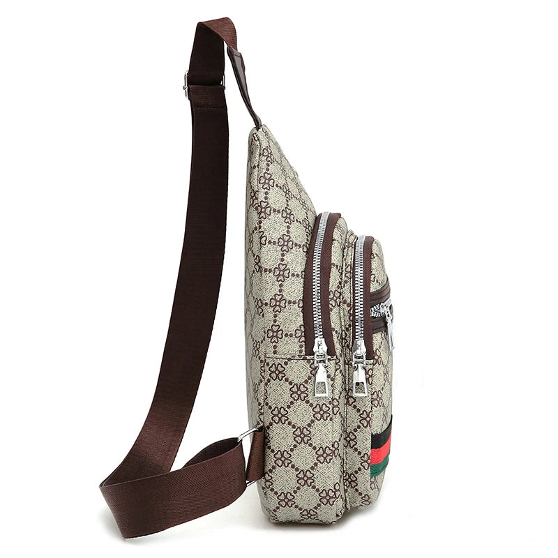 Men's Crossbody Messenger Bag – Multifunction Shoulder & Chest Pack with Earphone Port