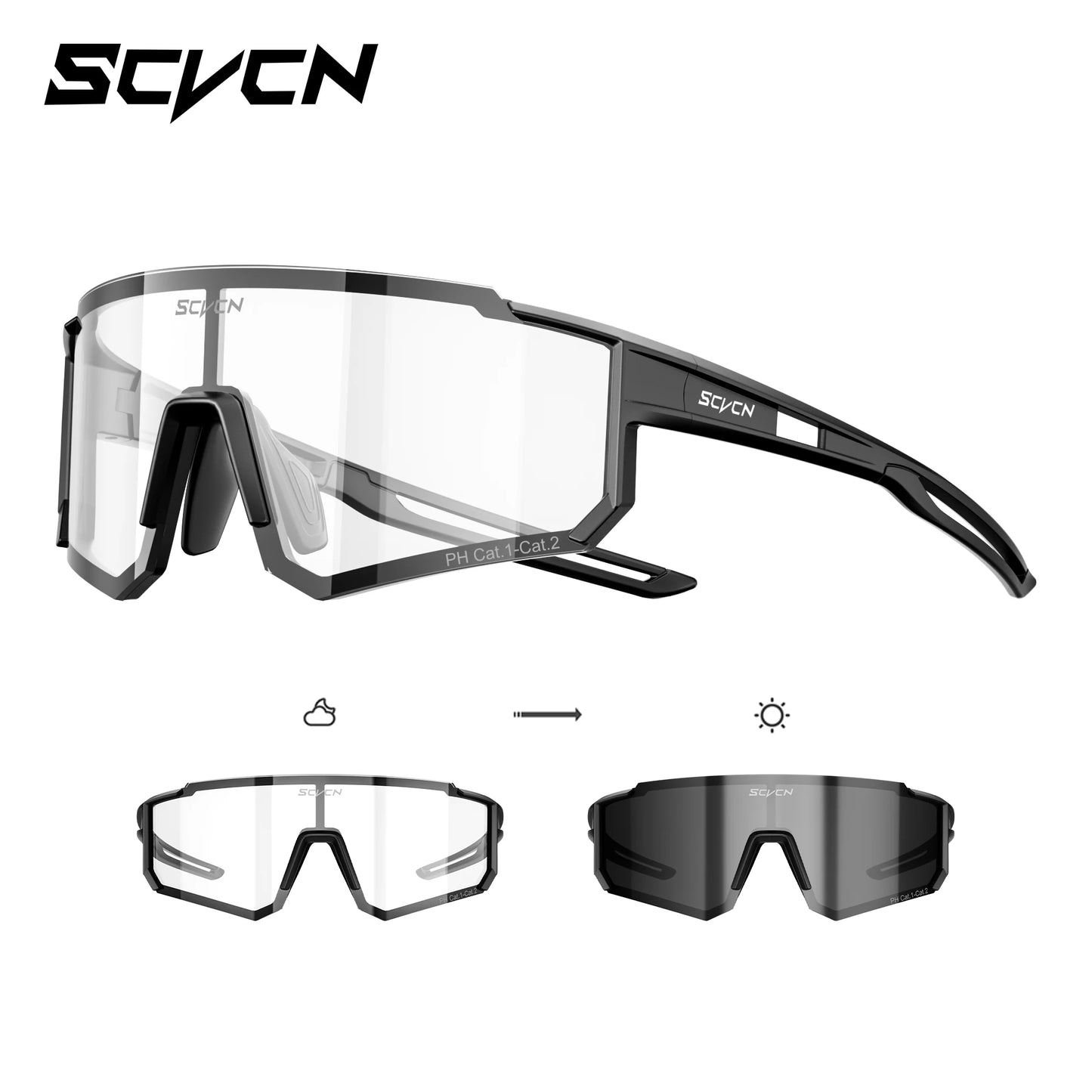 Photochromic Cycling Sunglasses – UV400 Windproof Sports Goggles