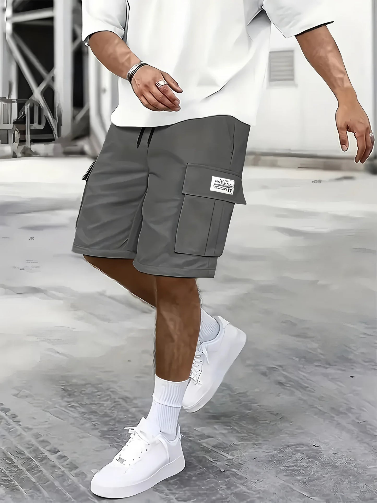 Men's Casual Shorts – Elastic Waist, Multi-Pocket, Lightweight
