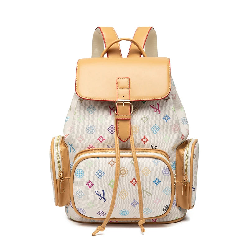 Women's Designer Drawstring Backpack – Large Capacity Travel & School Bag