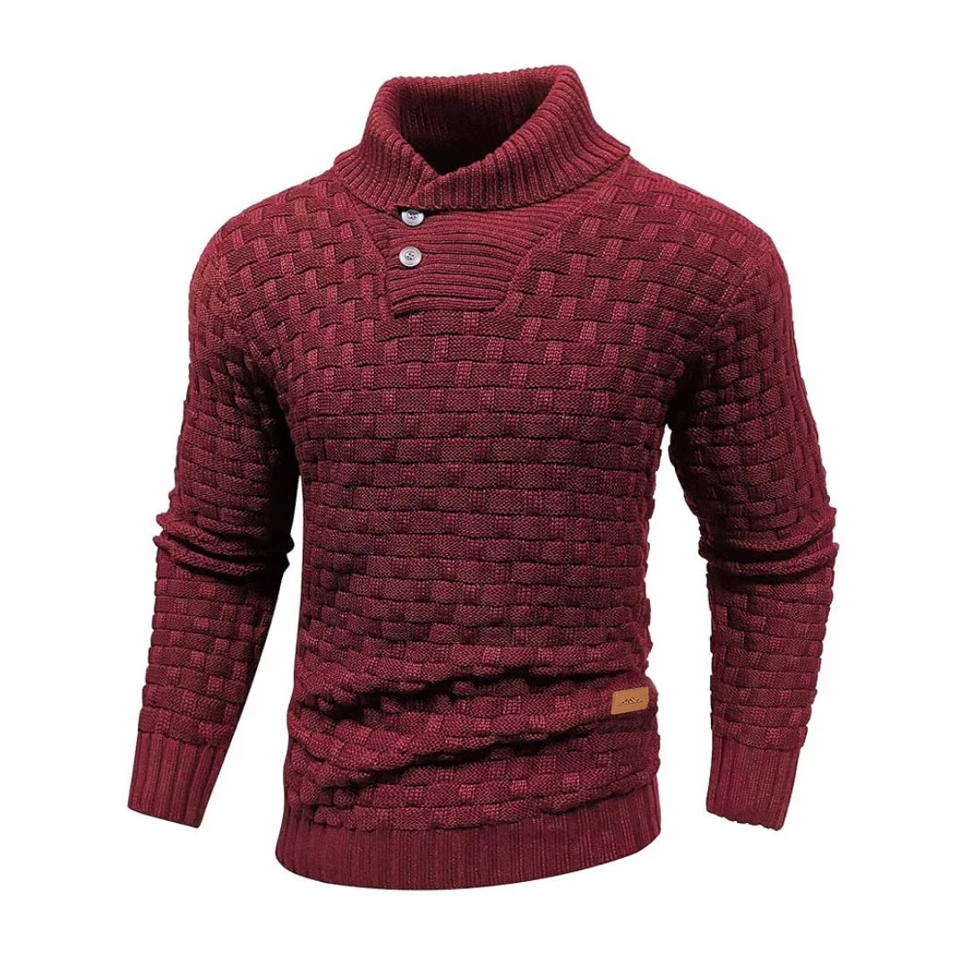 Men's Crew Neck Knit Sweater – Warm Ribbed Pullover for Fall & Winter