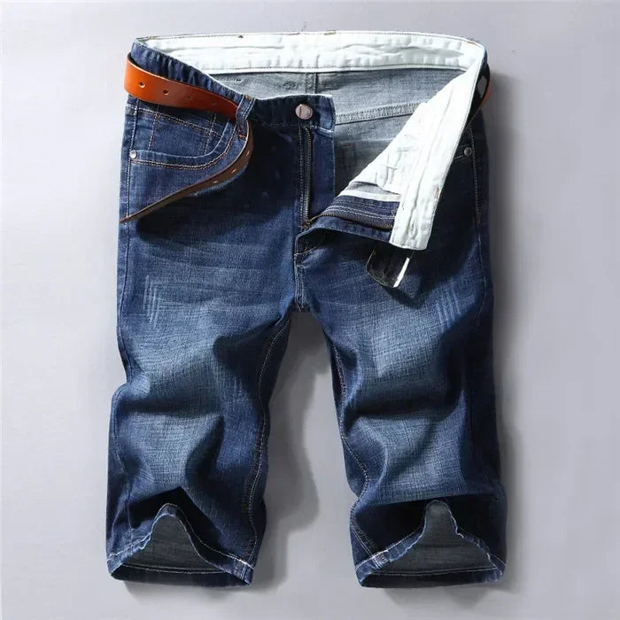 Men's Stretch Denim Shorts Casual Straight Fit