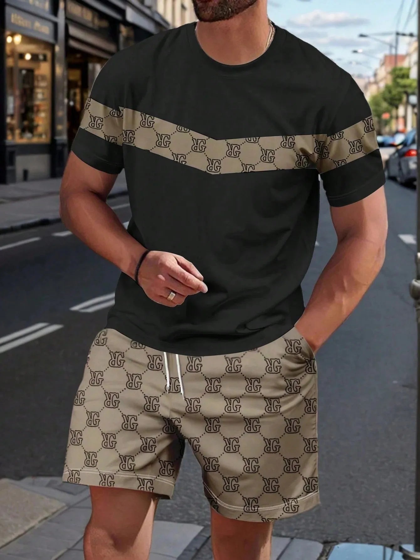 Men's 3D Printed T-Shirt Set – Breathable Summer Casual Suit