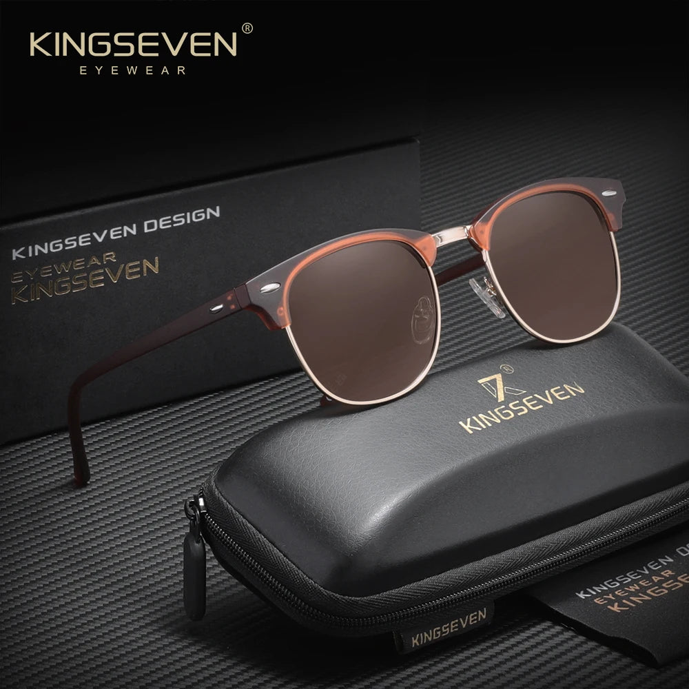 KINGSEVEN Half Frame Polarized Sunglasses — UV400