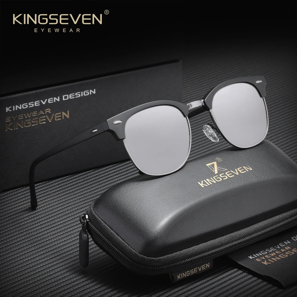 KINGSEVEN Half Frame Polarized Sunglasses — UV400