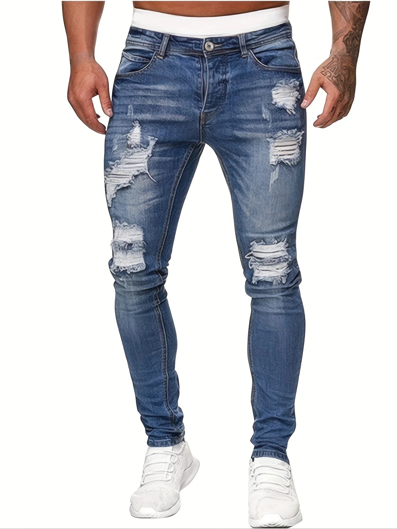 Men's Slim Fit Ripped Jeans