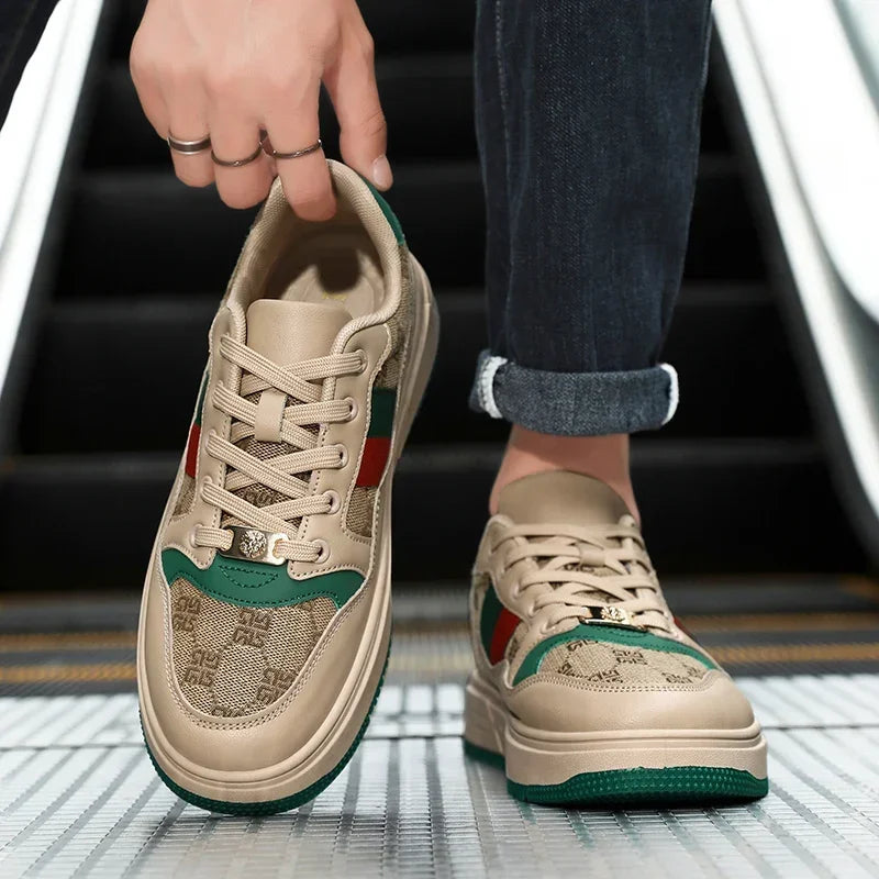 Men's Retro Casual Sneakers – Breathable Lace-Up Board Shoes