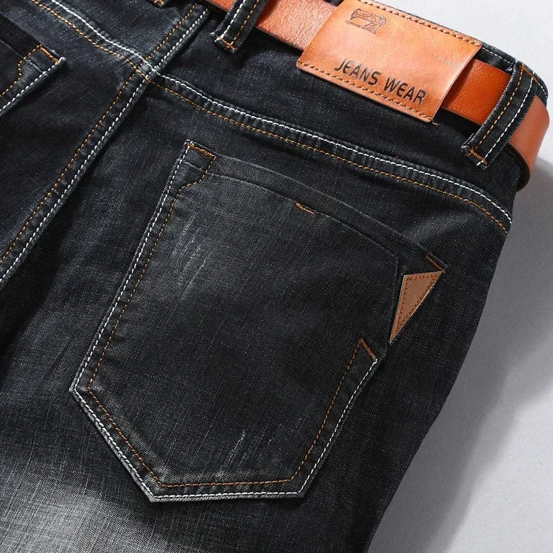Men's Stretch Denim Shorts Casual Straight Fit
