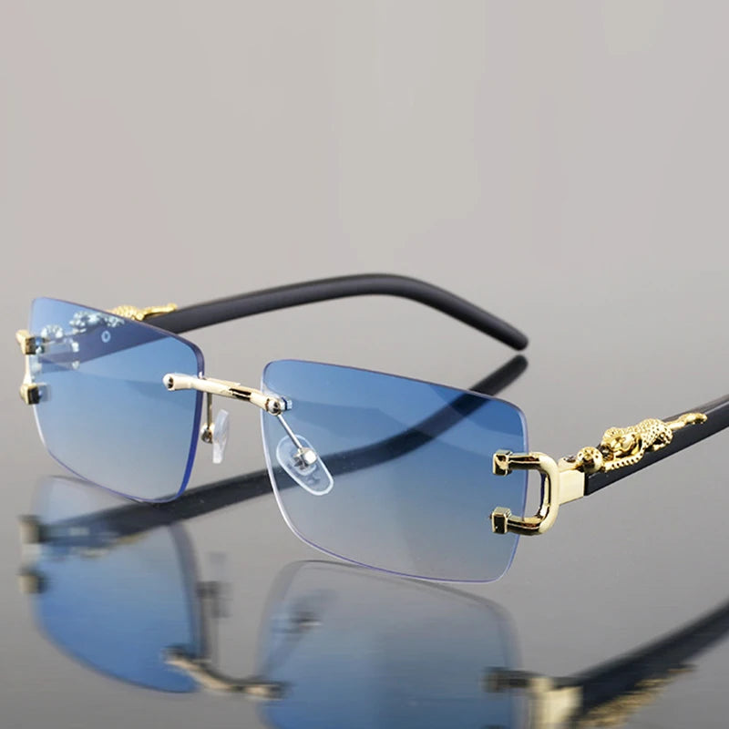 Frameless Rectangle Sunglasses – Unisex Mirror Lens