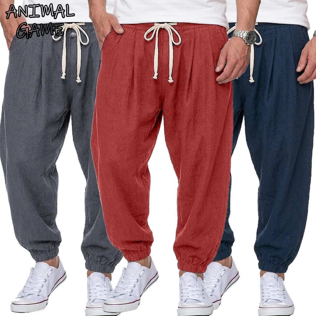 Men's Cotton Harem Pants – Loose Fit Streetwear