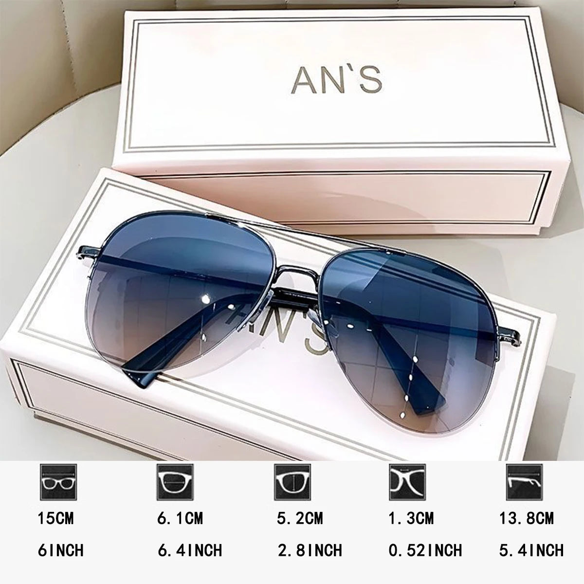 Women's Oval Aviator Sunglasses – UV400 Mirror Lens