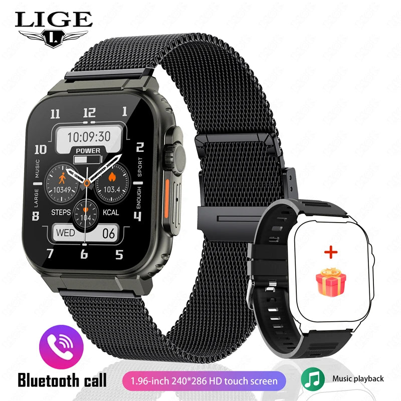 LIGE A70 Smartwatch — 600mAh Battery, Bluetooth Calling & Health Tracking