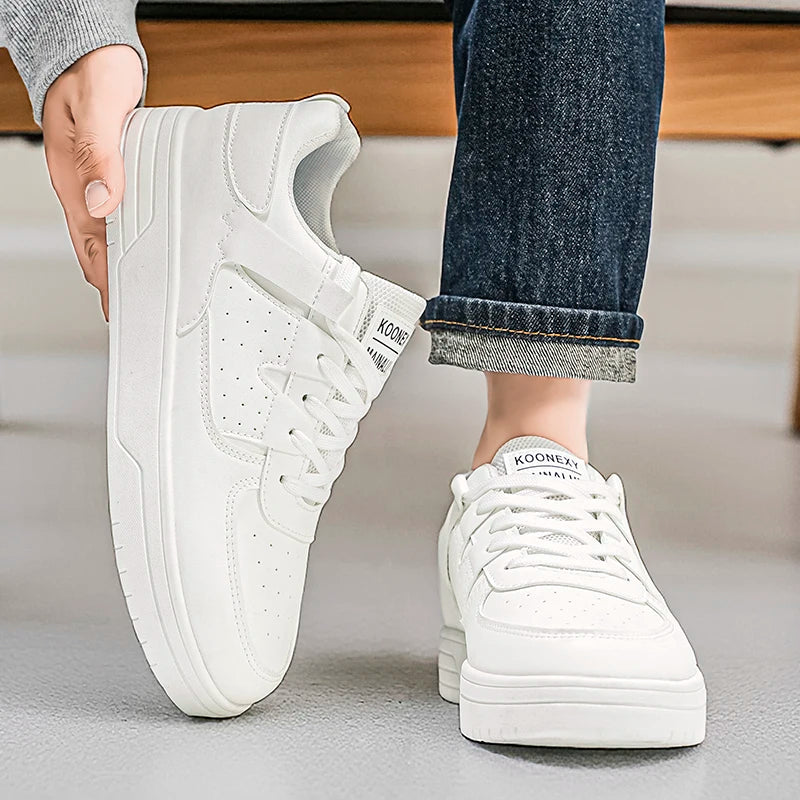 Men's Fashionable Casual Sports Shoes – Artificial Leather Everyday Sneakers