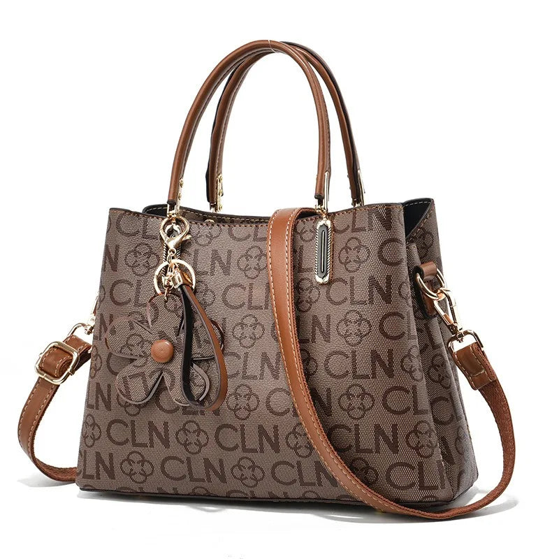 Women's Large Capacity Tote Bag — Premium PU Leather Crossbody Handbag
