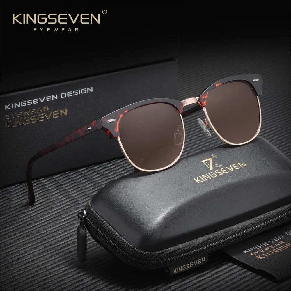 KINGSEVEN Half Frame Polarized Sunglasses — UV400