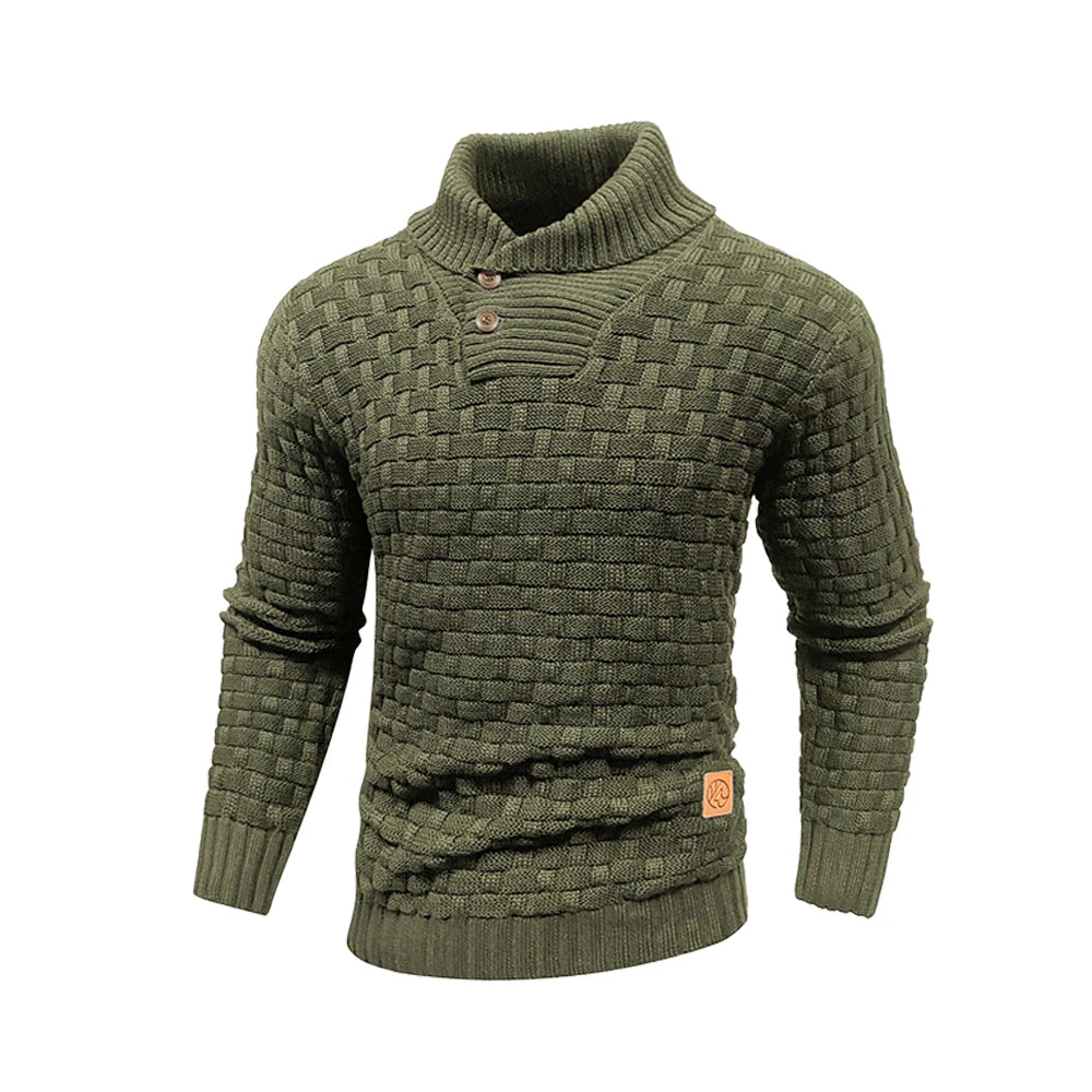 Men's Crew Neck Knit Sweater – Warm Ribbed Pullover for Fall & Winter