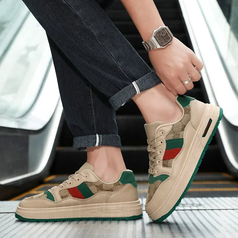 Men's Retro Casual Sneakers – Breathable Lace-Up Board Shoes