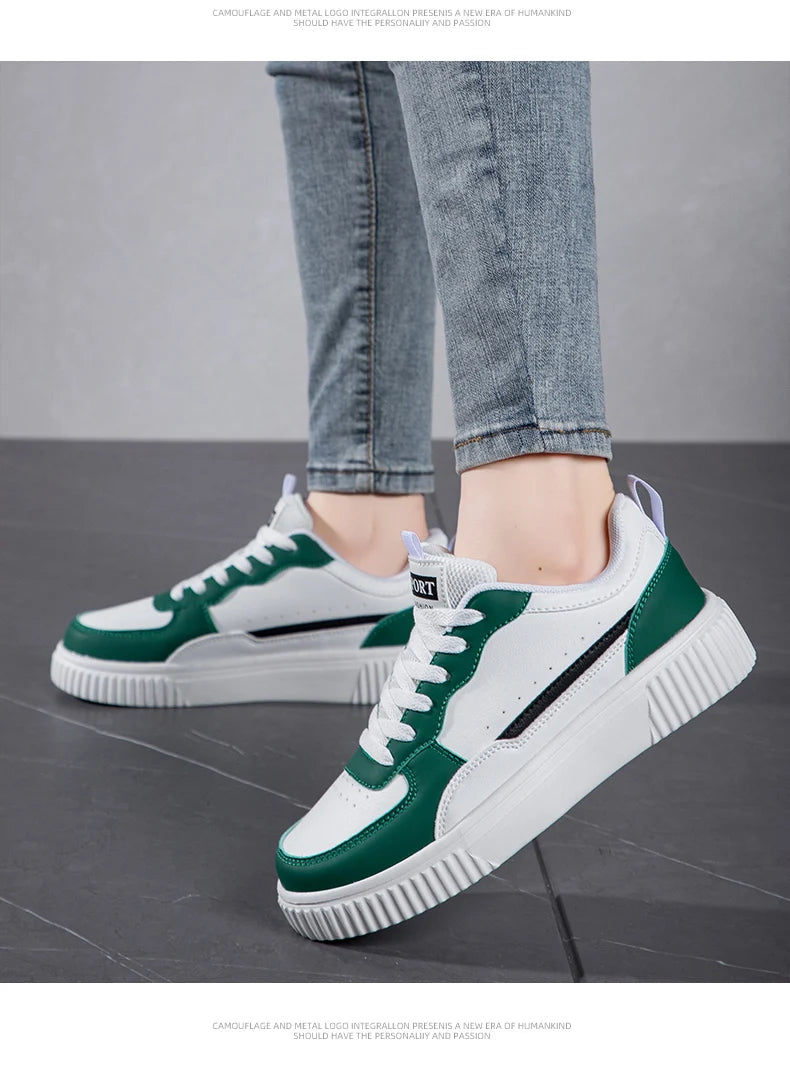 Casual Breathable Walking Sneakers – Lightweight Flat Sole Everyday Shoes