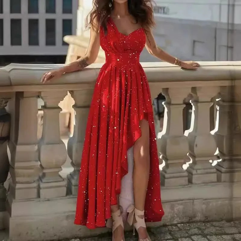 Asymmetric Hem Sleeveless Dress