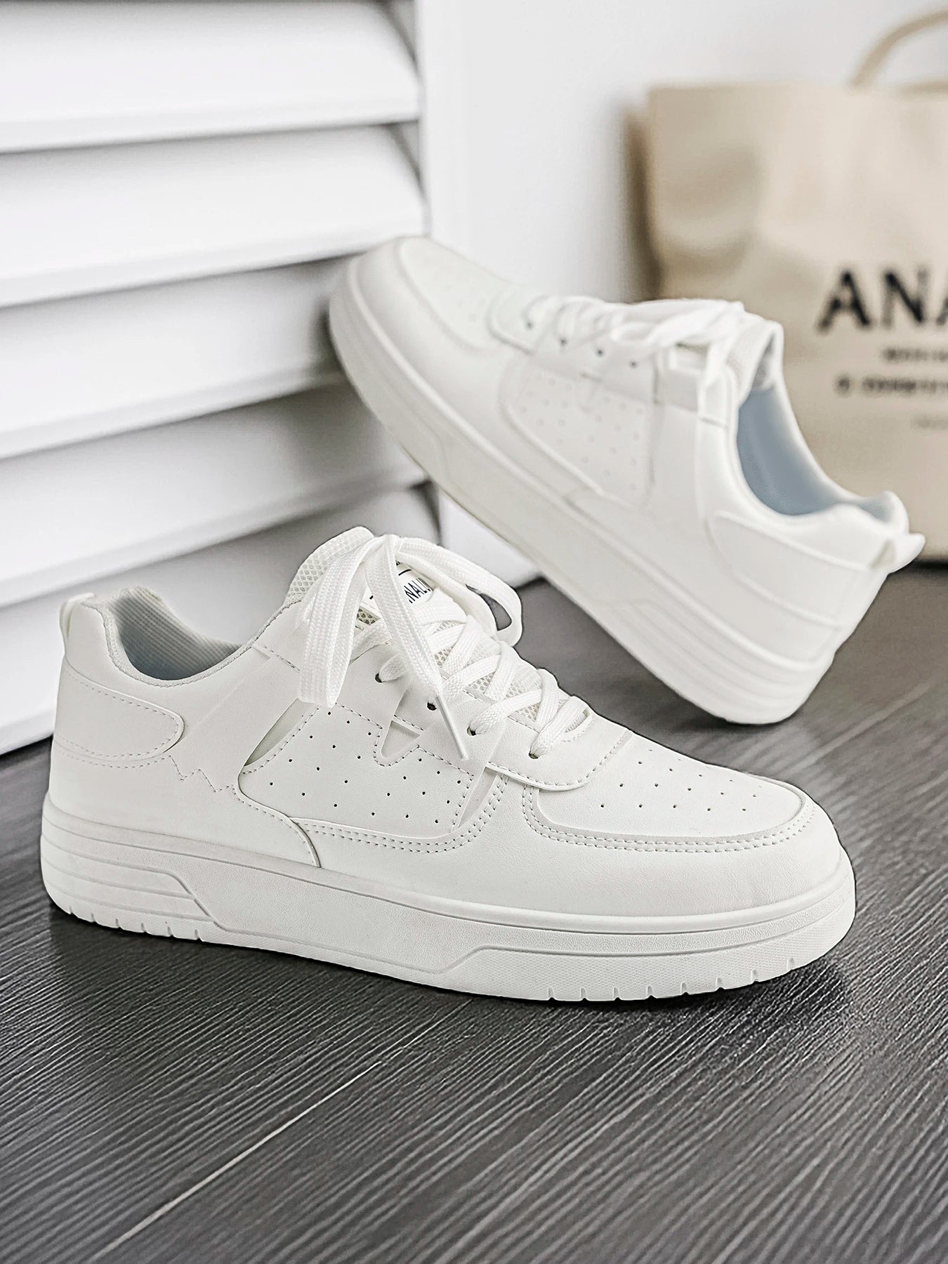 Men's Fashionable Casual Sports Shoes – Artificial Leather Everyday Sneakers