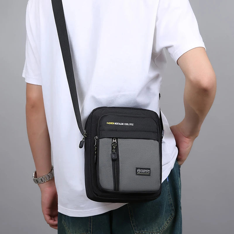 Men's Oxford Crossbody Bag – Casual Lightweight Shoulder Bag