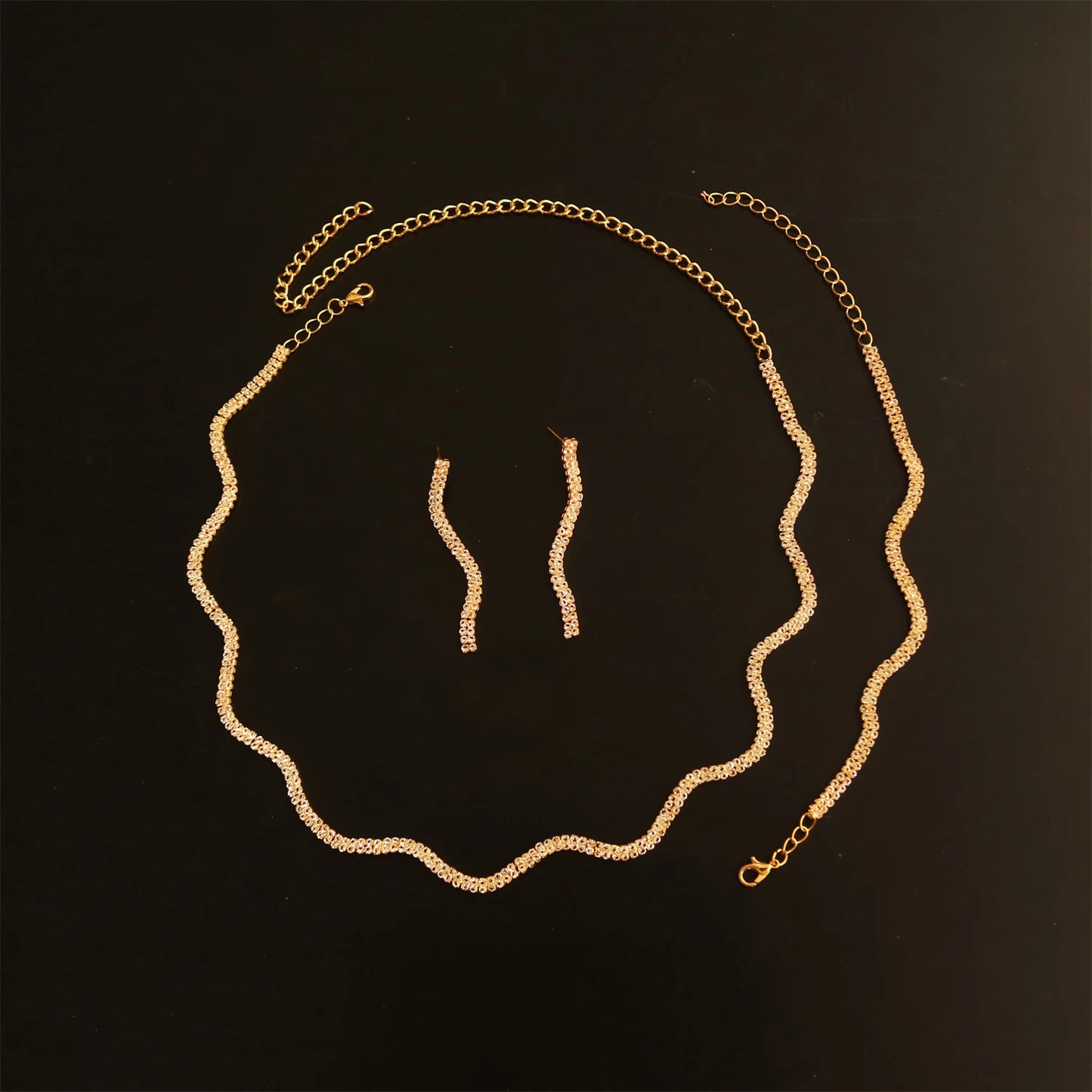 Luxury Rhinestone Bridal Jewelry Set – Elegant Wedding Accessories for Women