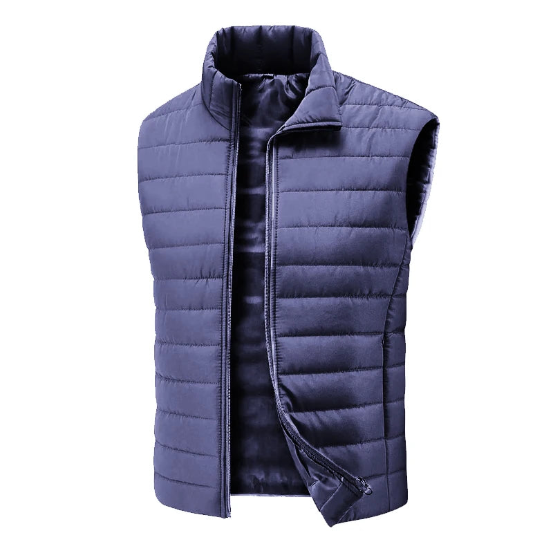 Men's Lightweight Sleeveless Puffer Vest with Pockets