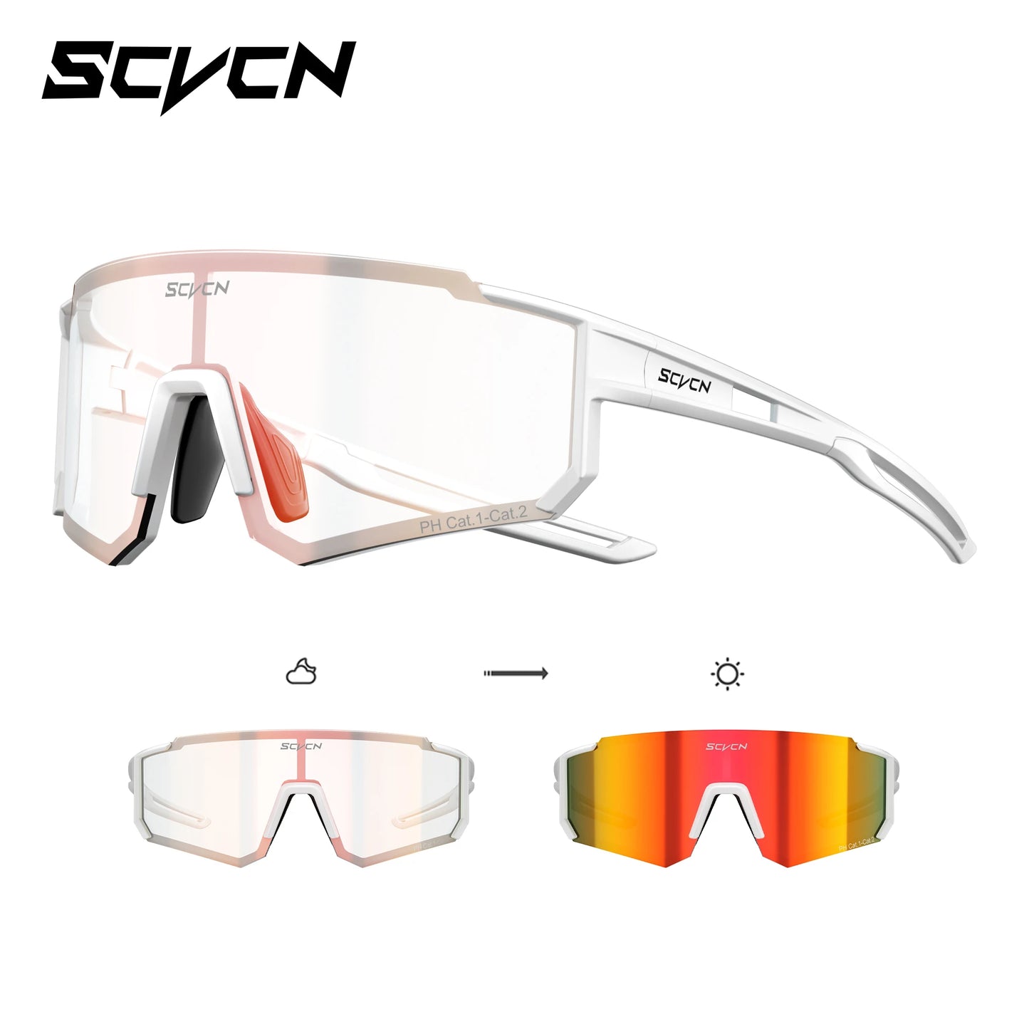 Photochromic Cycling Sunglasses – UV400 Windproof Sports Goggles