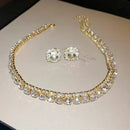 Luxury Crystal and Necklace Earrings