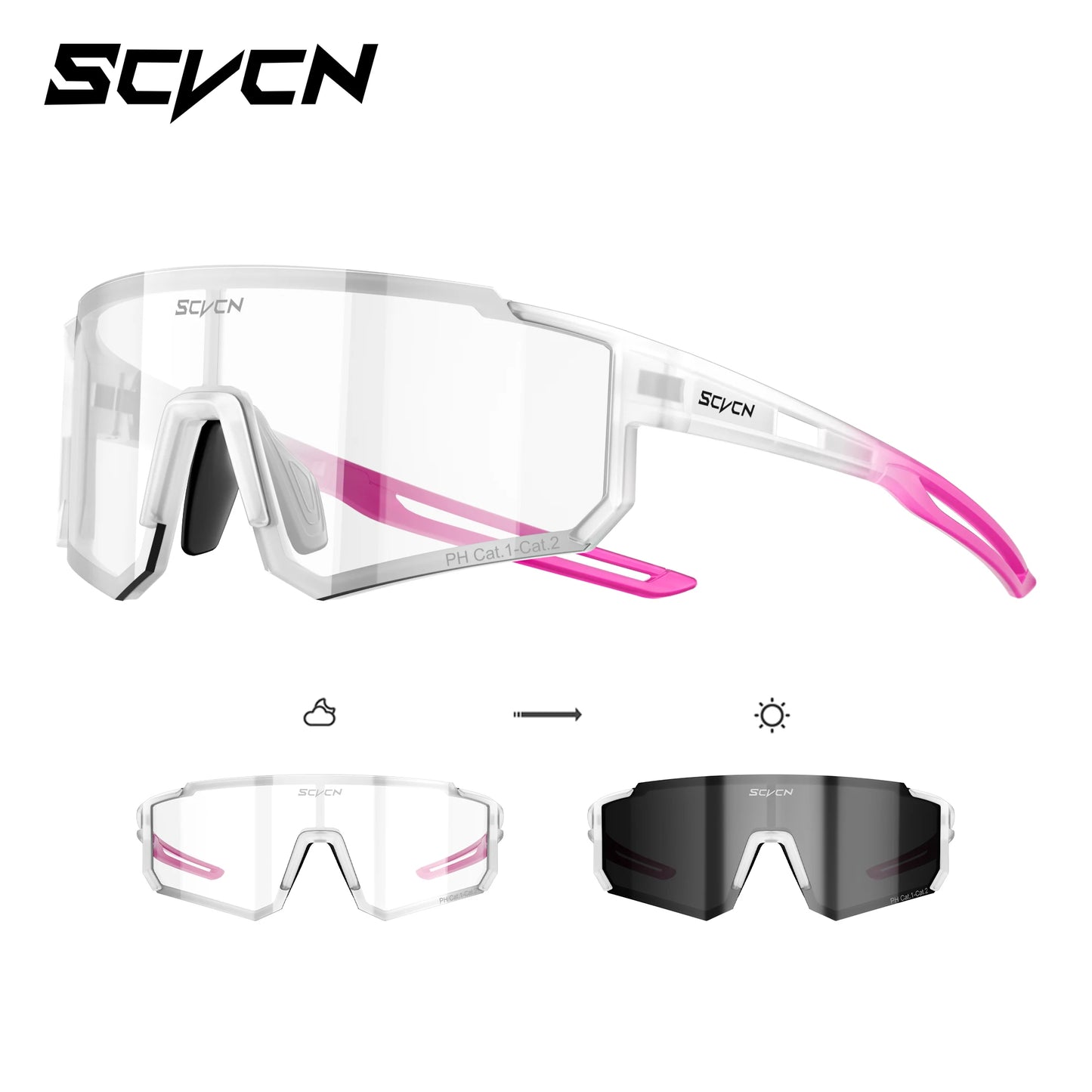 Photochromic Cycling Sunglasses – UV400 Windproof Sports Goggles