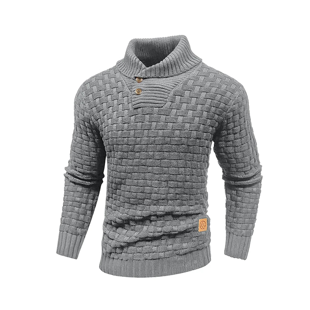 Men's Crew Neck Knit Sweater – Warm Ribbed Pullover for Fall & Winter