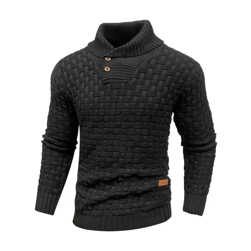 Men's Crew Neck Knit Sweater – Warm Ribbed Pullover for Fall & Winter