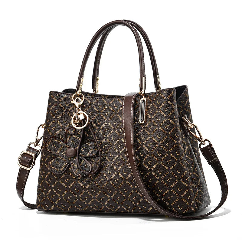 Women's Large Capacity Tote Bag — Premium PU Leather Crossbody Handbag