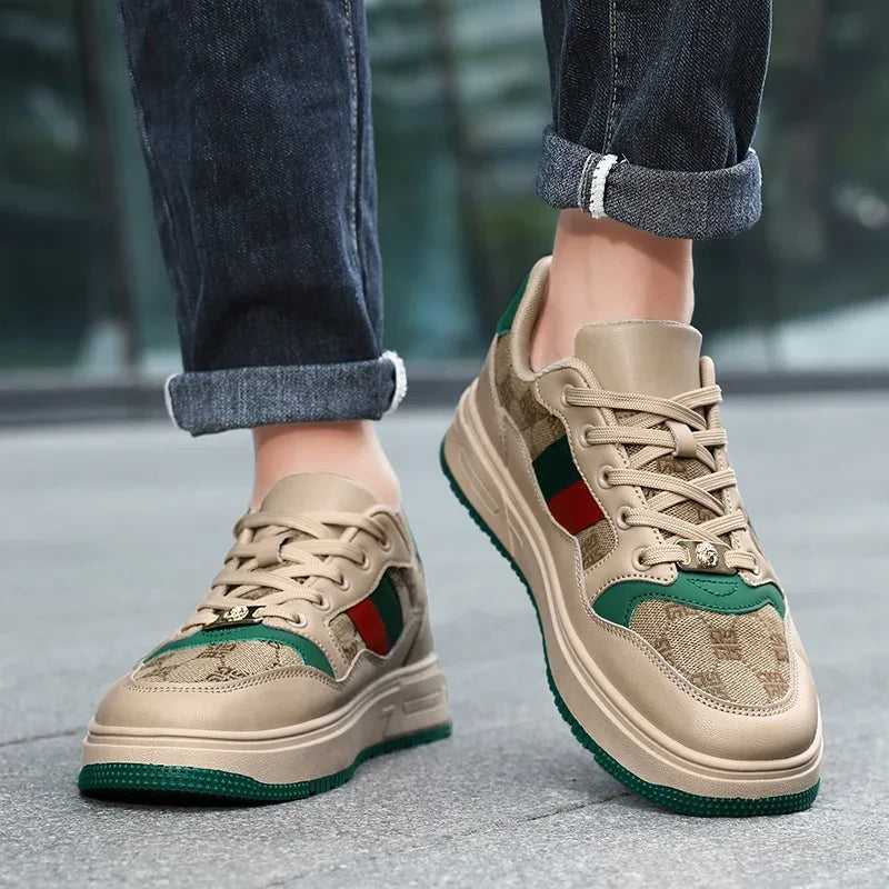 Men's Retro Casual Sneakers – Breathable Lace-Up Board Shoes