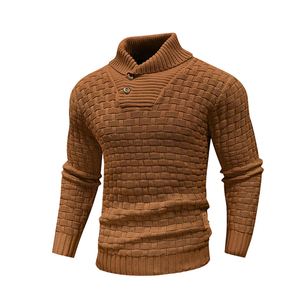 Men's Crew Neck Knit Sweater – Warm Ribbed Pullover for Fall & Winter